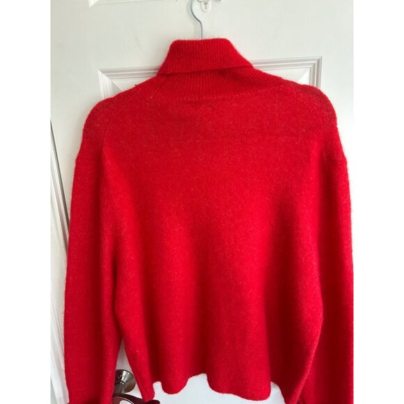 & Other Stories Women's Sweater Turtleneck Size M Red Cozy Wool Alpaca Blend - Picture 6 of 8